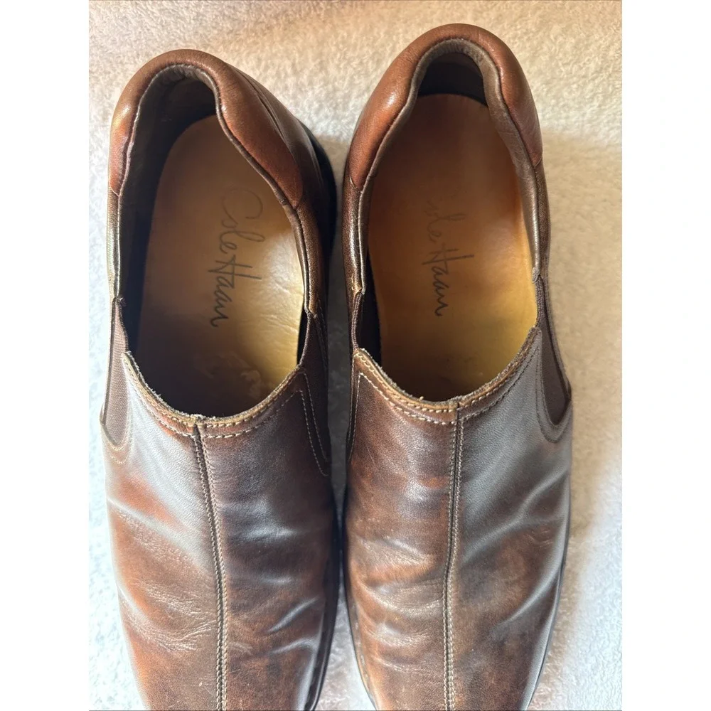 Cole Haan Zeno Men's Size US 9 Brown Leather Slip On Loafer Shoes C07486
